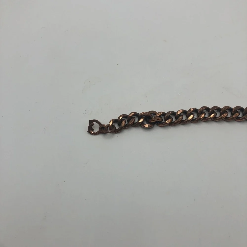 Vintage Heavy Large Solid Copper Chain Link Bracelet‎ Fold Clasp 9